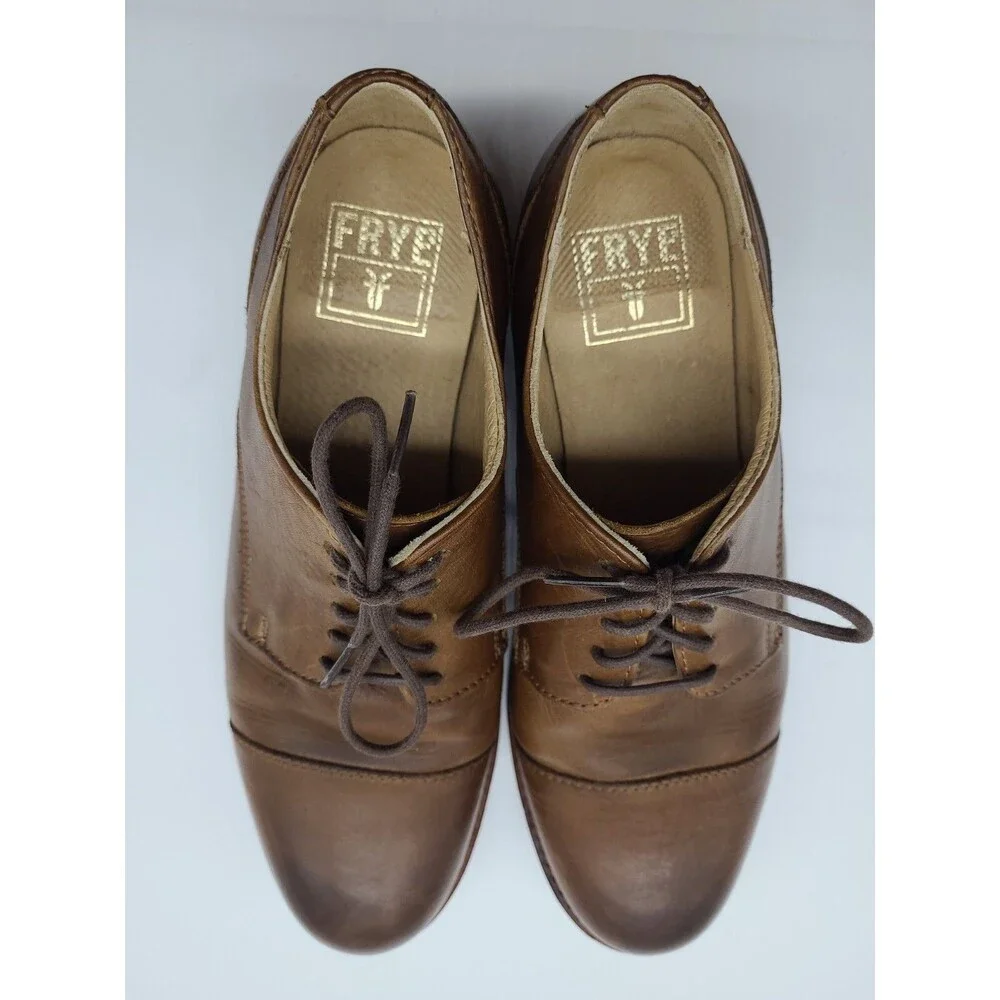 FRYE Bowery Men’s Dress Shoe Size 10B Oxford Cap Toe Brown
